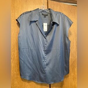 Grayish blue satin top